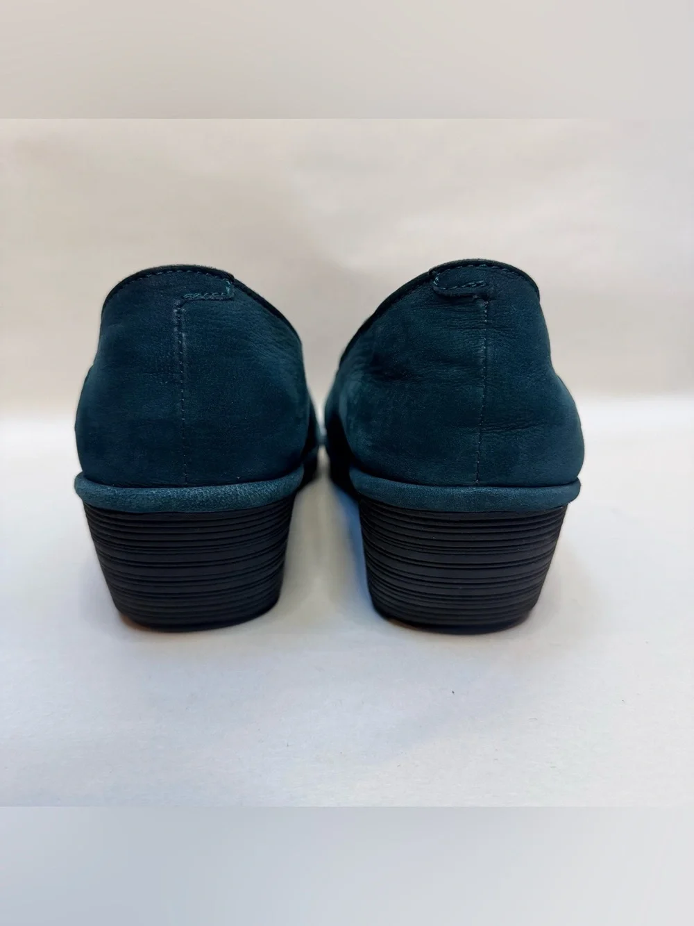 Fly London Teal Petrol Blue Wedge Slip On Shoes Elastic Gore Womens 40